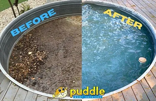 before and after hot tub cleaning