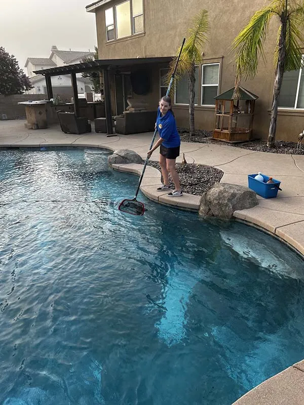 skimming a pool